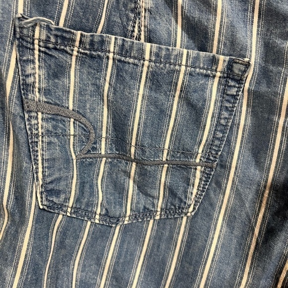 American Eagle High Waist Paperbag Denim Jean Short Size 8 Y2K Preppy Retro - Picture 6 of 11